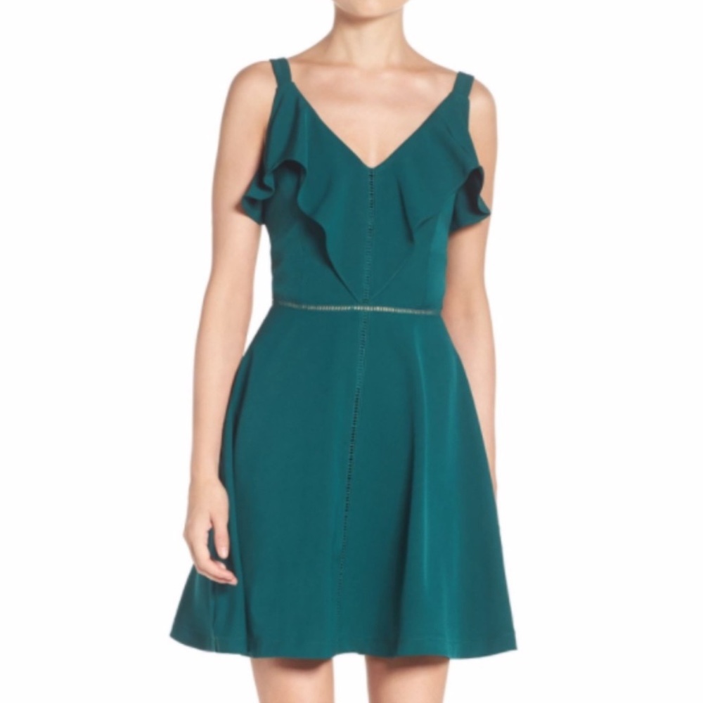 Adelyn Rae Fit & Flare Dress Green S